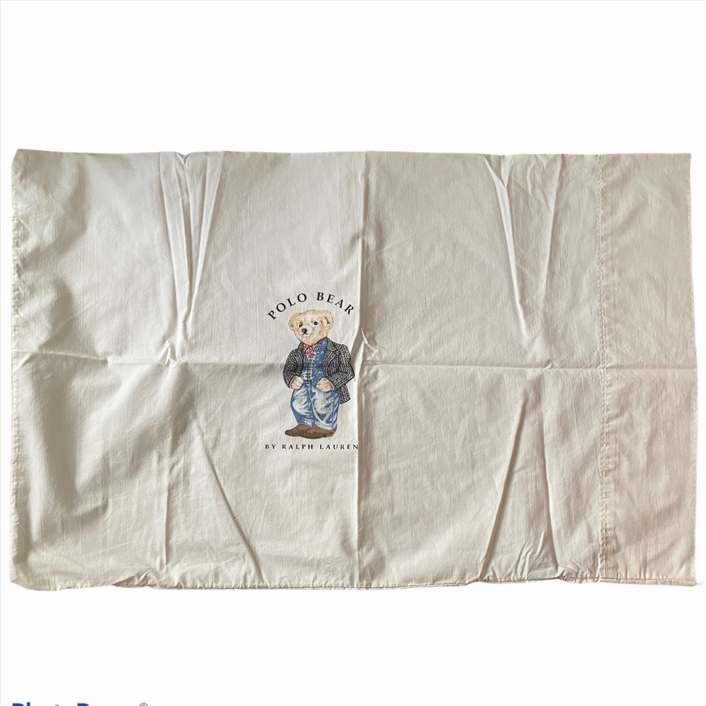 Vintage Cowboy Polo Bear By Ralph Lauren Standard White Cotton Pillow Case